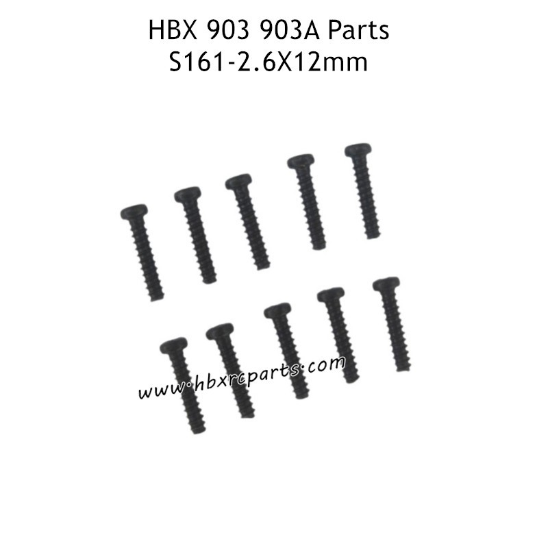 HAIBOXING HBX 903 903A Parts 2.6X12mm Round Head Self Tapping Screws S161 HAIBOXING HBX 903 903A Parts 2.6X12mm Round Head Self Tapping Screws S161