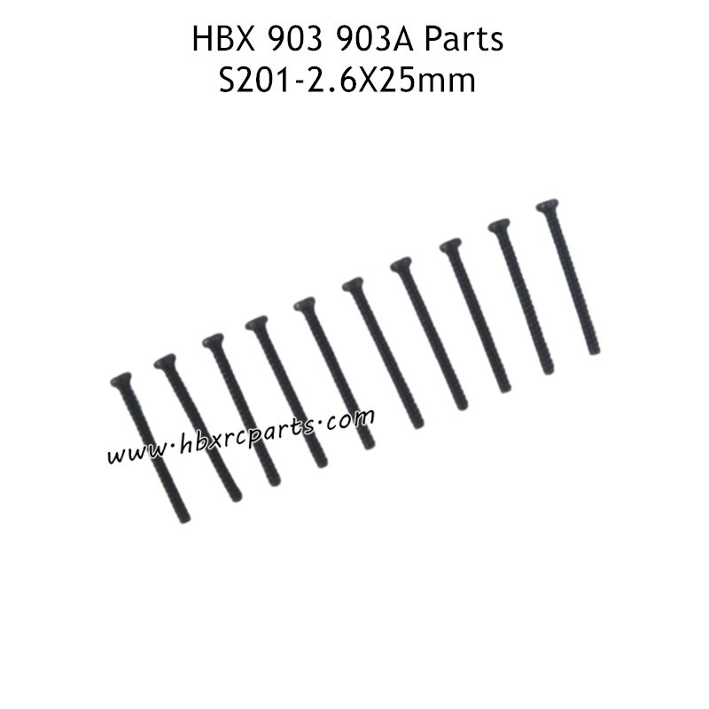 HAIBOXING HBX 903 903A Parts 2.6x25mm Round Head Self Tapping Screws S201 HAIBOXING HBX 903 903A Parts 2.6x25mm Round Head Self Tapping Screws S201