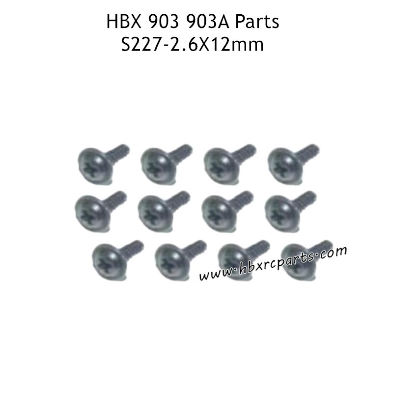 HAIBOXING HBX 903 903A Parts PWTHO2.6x12mm Flange Head Self Tapping Screws S227 HAIBOXING HBX 903 903A Parts PWTHO2.6x12mm Flange Head Self Tapping Screws S227