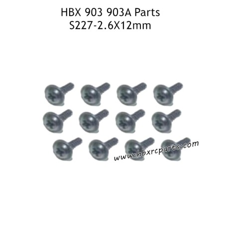 HAIBOXING HBX 903 903A Parts PWTHO2.6x12mm Flange Head Self Tapping Screws S227