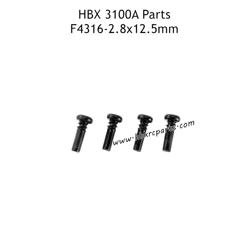 HAIBOXING HBX 3100A RC Car Parts 2.8x12.5mm Steering Hub Bolts F4316 HAIBOXING HBX 3100A RC Car Parts 2.8x12.5mm Steering Hub Bolts F4316
