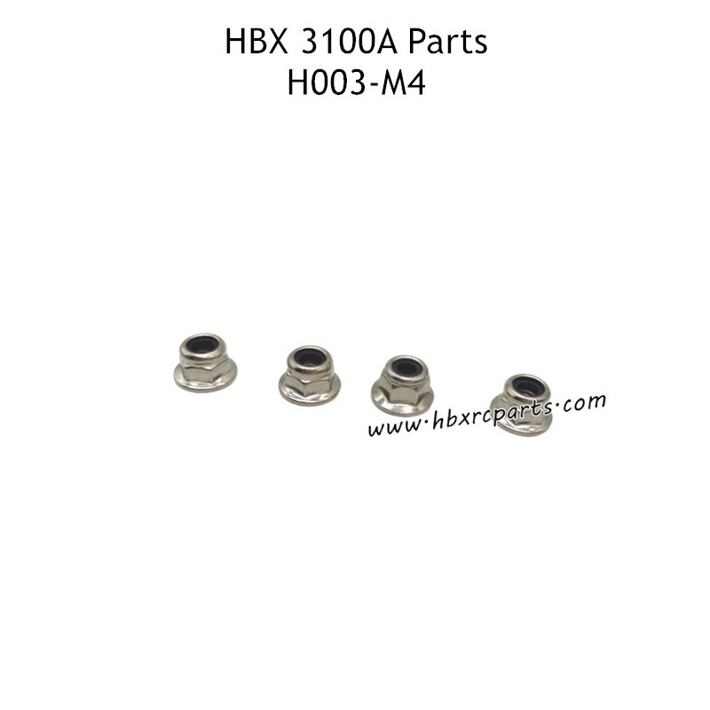HAIBOXING HBX 3100A RC Car Parts M4 Flange Lock Nut H003 HAIBOXING HBX 3100A RC Car Parts M4 Flange Lock Nut H003