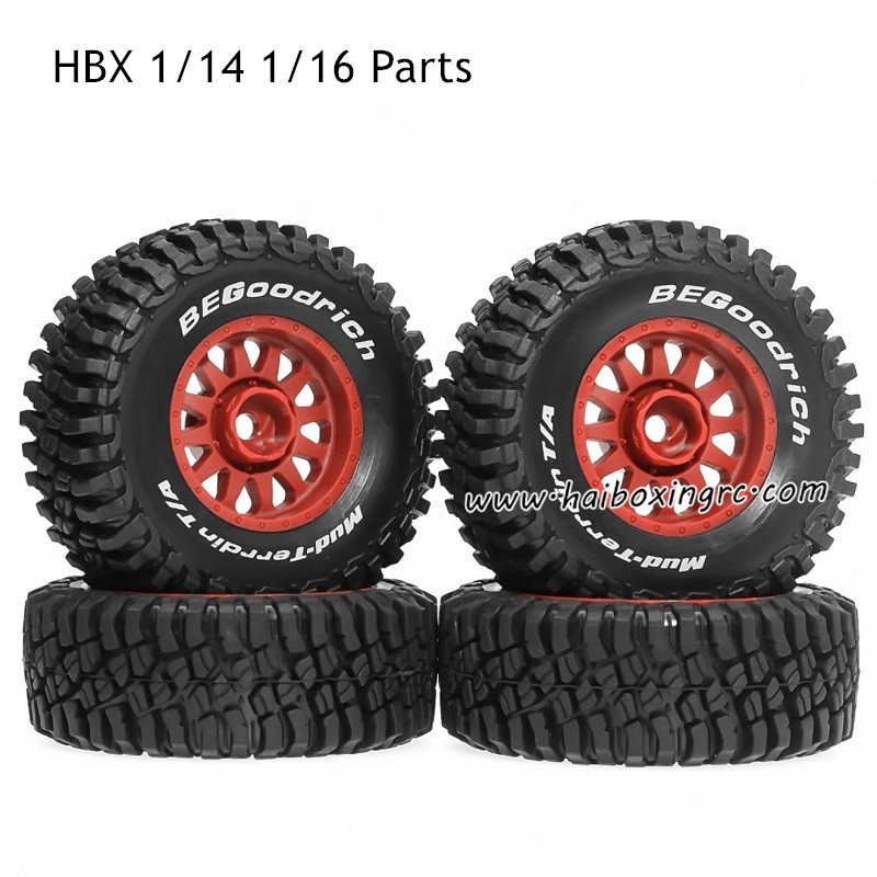 HBX 1/14 1/16 Parts Tires Red