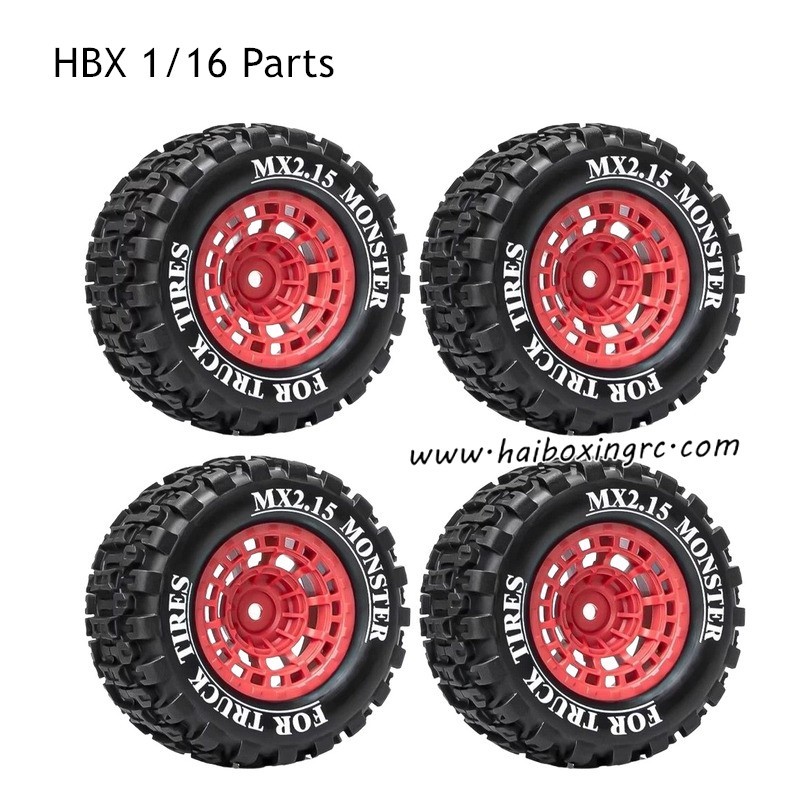 HBX 1/16 Parts Tires Red