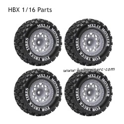 HBX 1/16 Parts Wheels with Plastic Wheels Hubs Gray