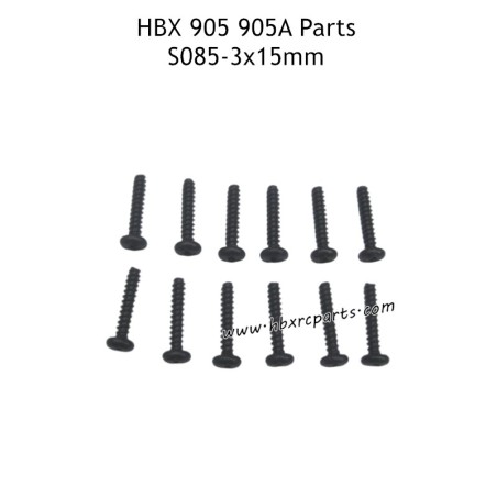 HAIBOXING 905A Parts 3X15mm Round Head Self Tapping Screws S085