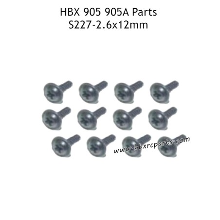 HAIBOXING 905A Parts PWTHO2.6X12mm Flange Head Self Tapping Screws S227