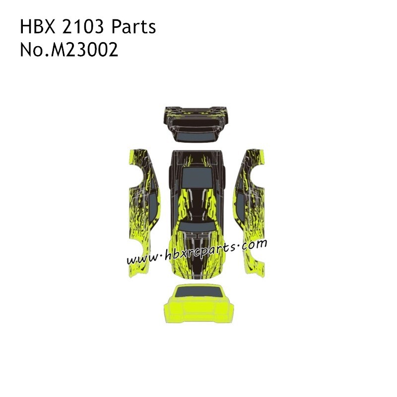 HBX 2103 RC Car Parts Car Body Green and Body Decal M23002 HBX 2103 RC Car Parts Car Body Green and Body Decal M23002