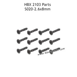 HAIBOXING HBX 2103 Parts KBHO2.6X8mm Countersunk Self Tapping Screws S020