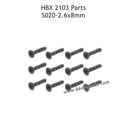 HAIBOXING HBX 2103 Parts KBHO2.6X8mm Countersunk Self Tapping Screws S020