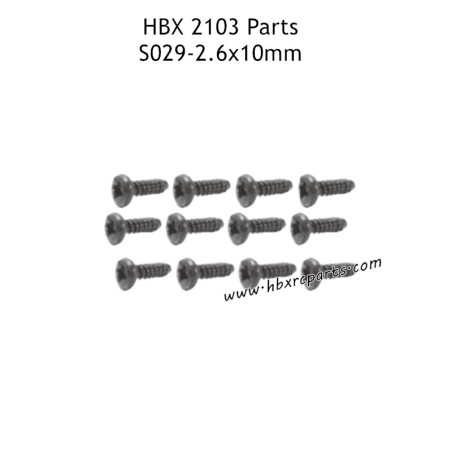 HAIBOXING HBX 2103 Parts PBHO2.6X10mm Pan Head Self Tapping Screws S029
