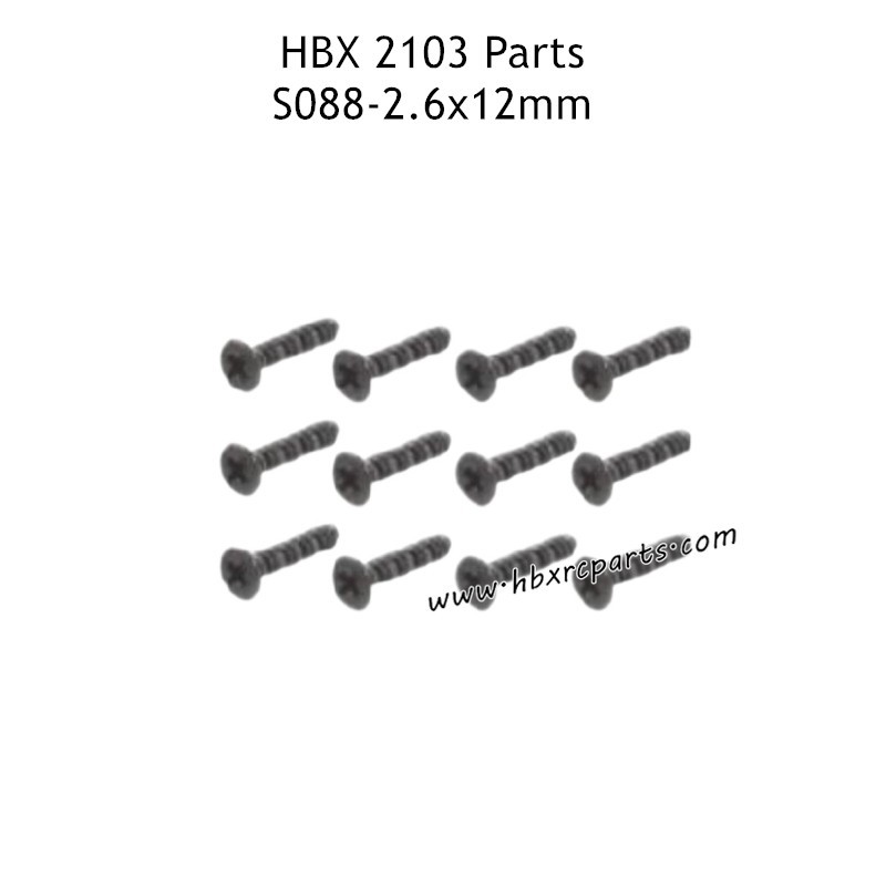 HAIBOXING HBX 2103 Parts KBHO2.6X12mm Countersunk Self Tapping Screws S088 HAIBOXING HBX 2103 Parts KBHO2.6X12mm Countersunk Self Tapping Screws S088