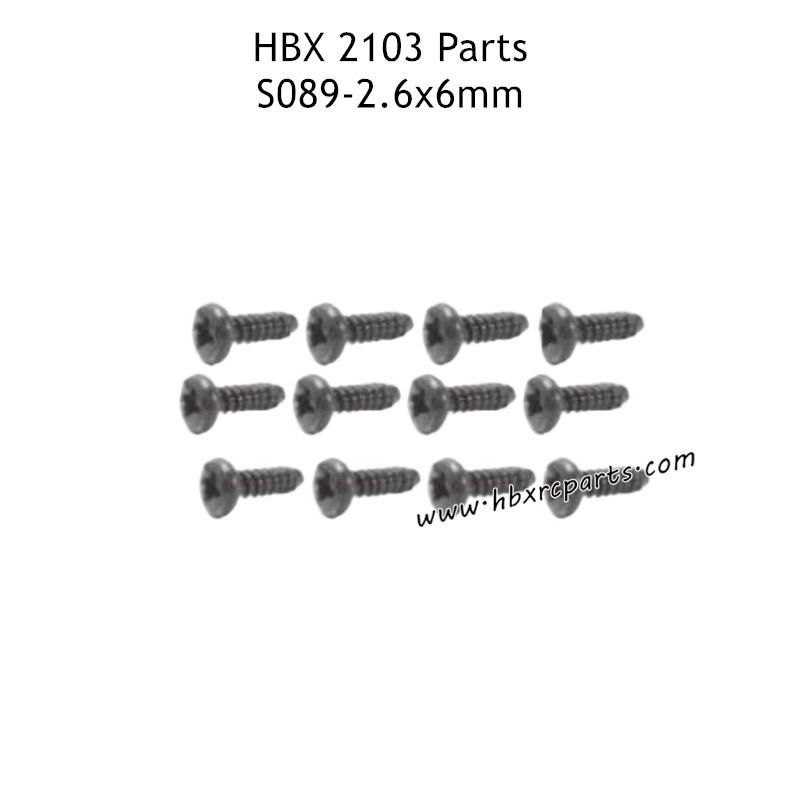 HAIBOXING HBX 2103 Parts PBHO2.6X6mm Pan Head Self Tapping Screws S089 HAIBOXING HBX 2103 Parts PBHO2.6X6mm Pan Head Self Tapping Screws S089