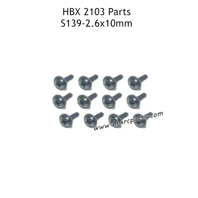 HAIBOXING HBX 2103 Parts PWTHO2.6X10mm Flange Head Self Tapping Screws S139 HAIBOXING HBX 2103 Parts PWTHO2.6X10mm Flange Head Self Tapping Screws S139