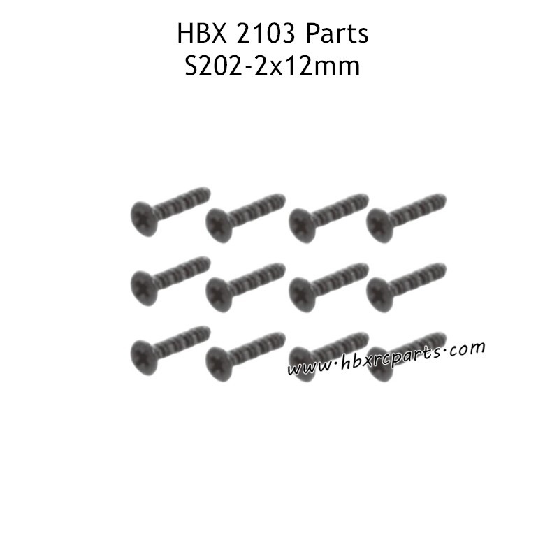 HAIBOXING HBX 2103 Parts KBHO2X12MM Countersunk Self Tapping Screws S202 HAIBOXING HBX 2103 Parts KBHO2X12MM Countersunk Self Tapping Screws S202