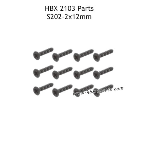 HAIBOXING HBX 2103 Parts KBHO2X12MM Countersunk Self Tapping Screws S202