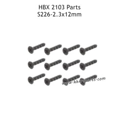 HAIBOXING HBX 2103 Parts KBHO2.3X12mm Countersunk Self Tapping Screws S226