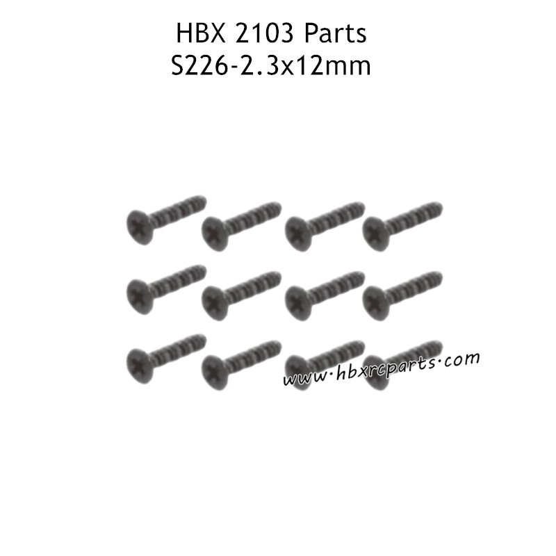 HAIBOXING HBX 2103 Parts KBHO2.3X12mm Countersunk Self Tapping Screws S226 HAIBOXING HBX 2103 Parts KBHO2.3X12mm Countersunk Self Tapping Screws S226