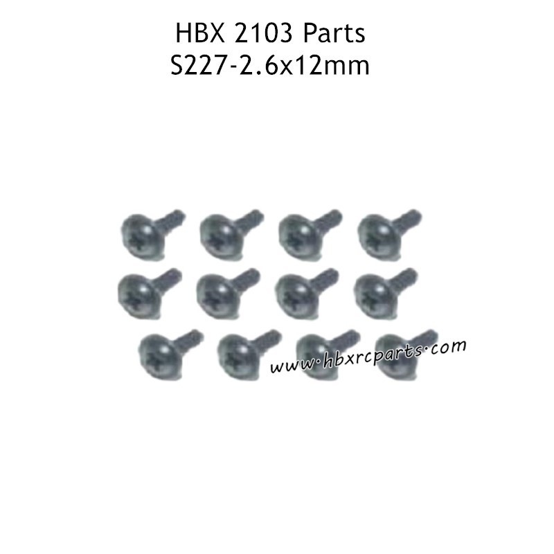 HAIBOXING HBX 2103 Parts PWTHO2.6X12mm Flange Head Self Tapping Screws S227 HAIBOXING HBX 2103 Parts PWTHO2.6X12mm Flange Head Self Tapping Screws S227