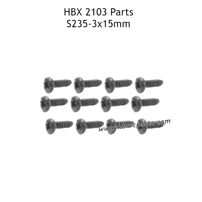 HAIBOXING HBX 2103 Parts BMHO3X15MM Pan Head Mechanical Screws S235
