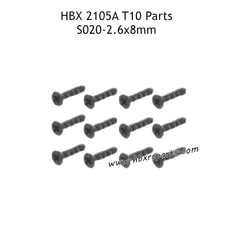 HAIBOXING HBX 2105A T10 RC Truck Parts KBHO2.6X8mm Pan Countersunk Self Tapping Screws S020 HAIBOXING HBX 2105A T10 RC Truck Parts KBHO2.6X8mm Pan Countersunk Self Tapping Screws S020