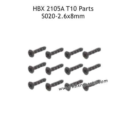 HAIBOXING HBX 2105A T10 RC Truck Parts KBHO2.6X8mm Pan Countersunk Self Tapping Screws S020