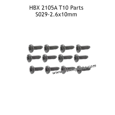 HAIBOXING HBX 2105A T10 RC Truck Parts PBHO2.6X10mm Pan Head Self Tapping Screws S029