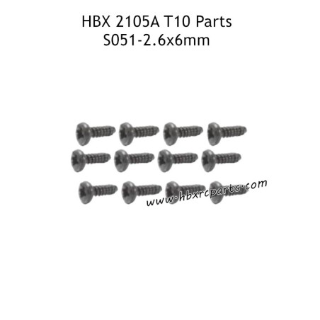 HAIBOXING HBX 2105A T10 RC Truck Parts PBHO2.3X6mm Pan Head Self Tapping Screws S051