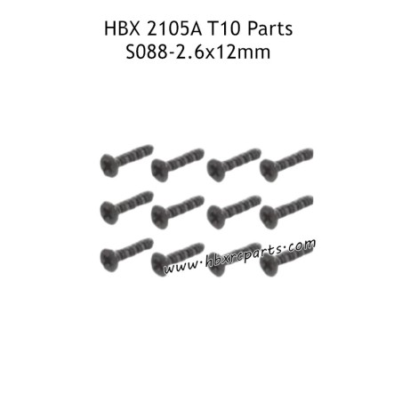 HAIBOXING HBX 2105A T10 RC Truck Parts KBHO2.6X12mm Countersunk Self Tapping Screws S088